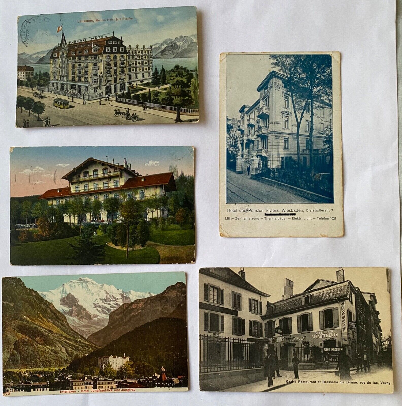 Lot of 5 Hotel Post Card. Antique.