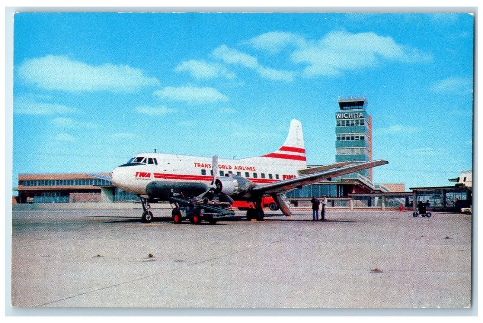 c1960's Municipal Airport Administration Building Wichita Kansas KS Sky Postcard