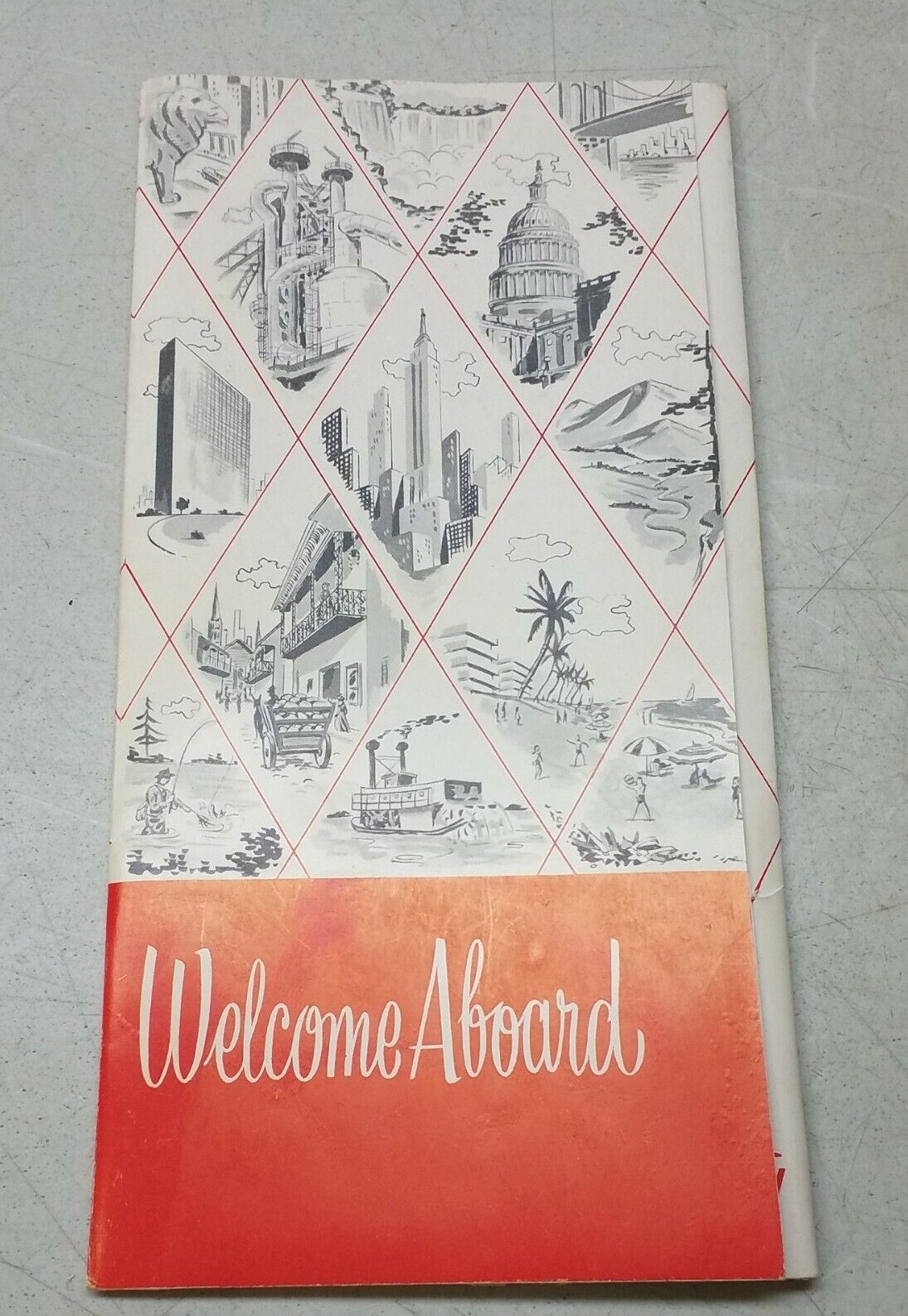 Vintage Capital Airlines Brochure and Ticket Folder 1953 Destination Schedule 