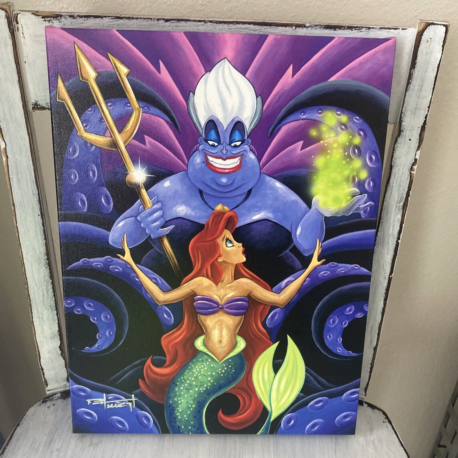 Disney Fine Art Canvas LE  Little Mermaid The Whisper Ursula Ariel By M. Kungl