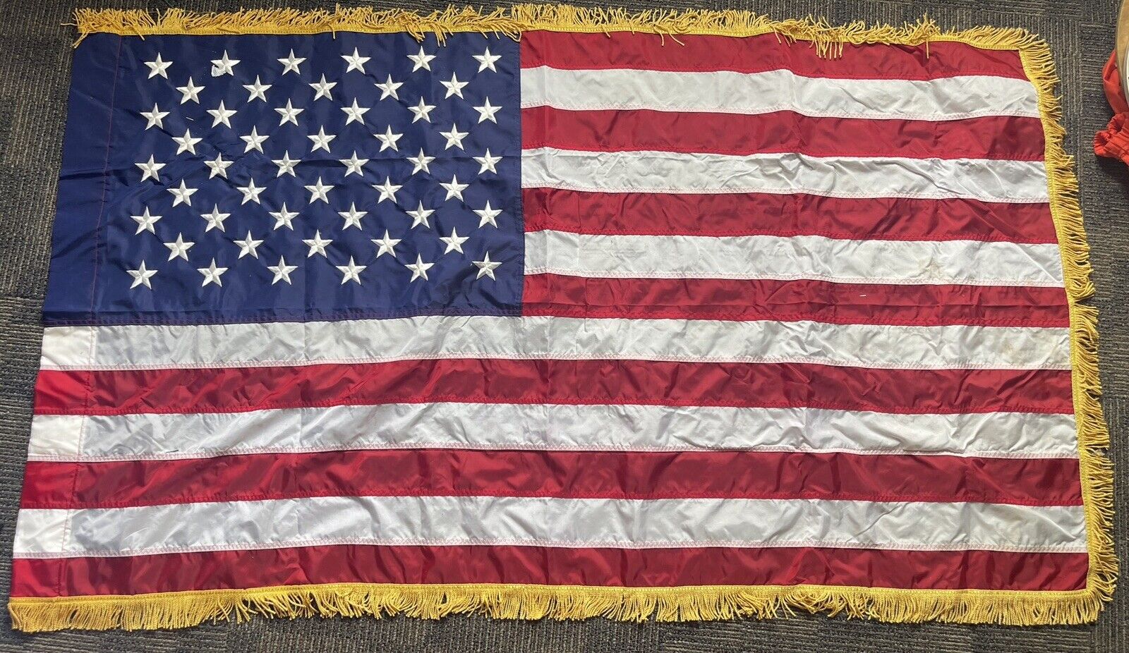 50 Star American Flag Nylon & Gold Fringe 3x5 USA