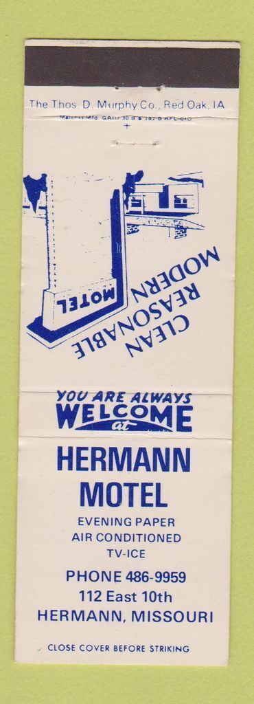 Matchbook Cover - Hermann Motel MO