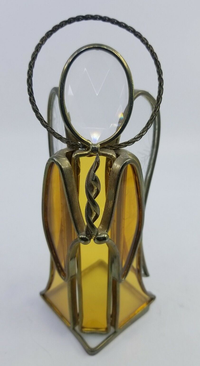 Gold Stained Glass Angel with Candle Votive/T-Light Candle Holder 7.5\