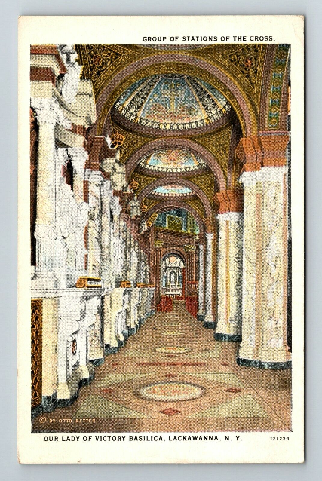 Lackawanna NY-New York, Our Lady Of Victory Basilica Vintage Souvenir Postcard
