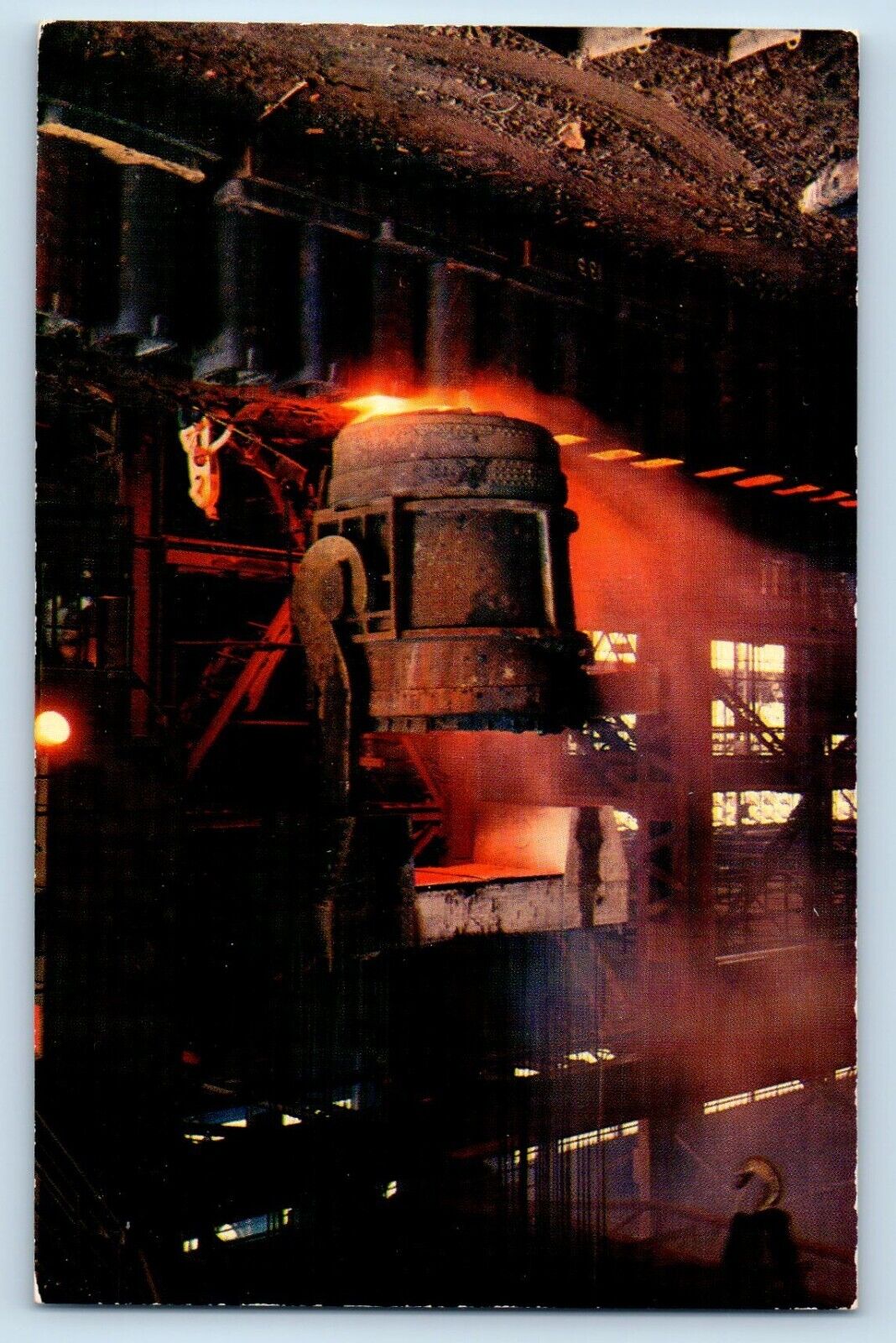 Fontana California CA Postcard Kaiser Steel Plant Cast-Iron Molds 1960 Vintage