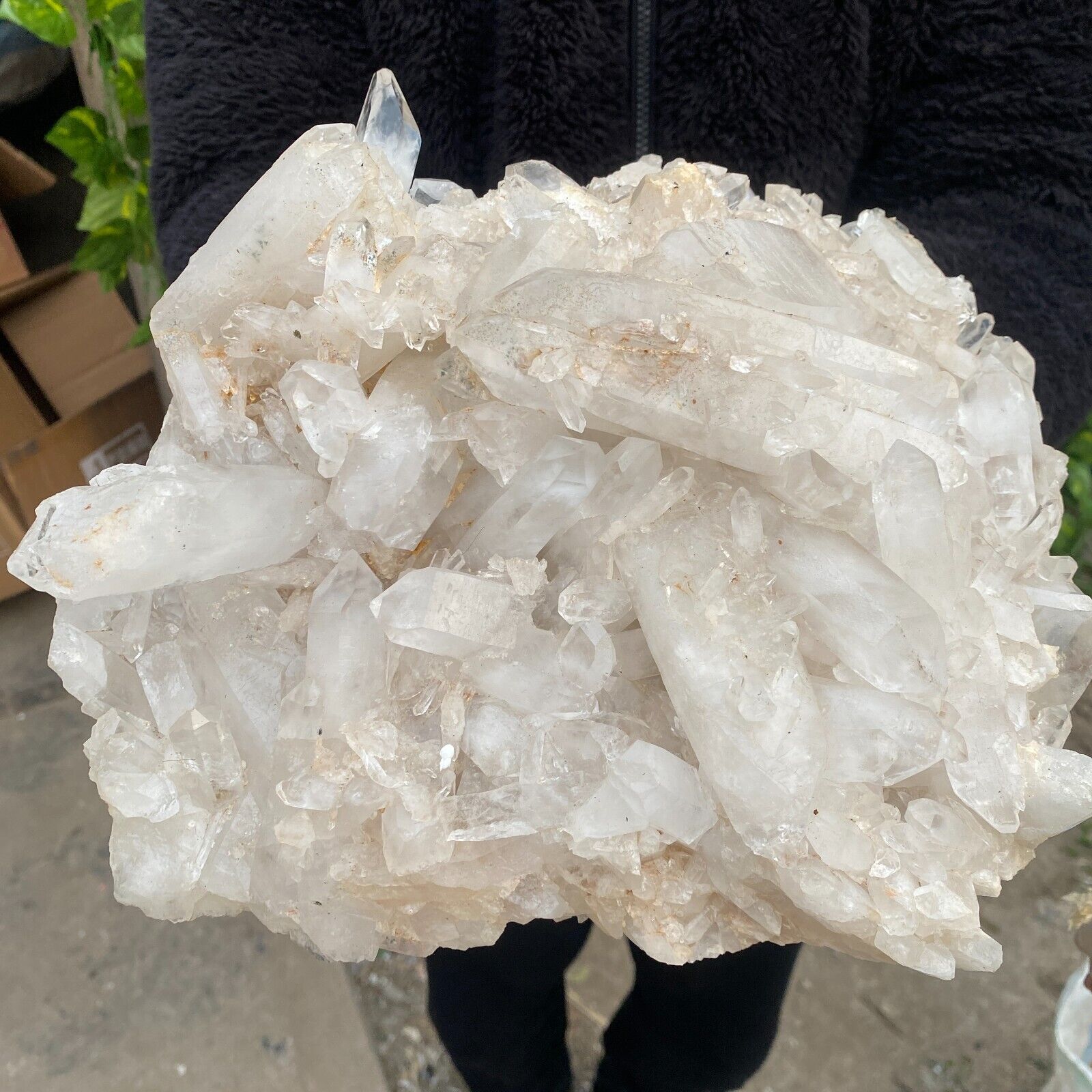 14.4lb Large Natural White Clear Quartz Crystal Cluster Raw Healing Specimen