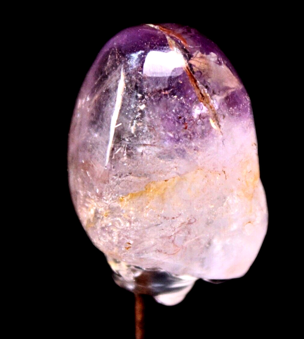 34g 3cm Natural Shiny Stone Amethyst Scepter Quartz Crystal Healing Good Luck