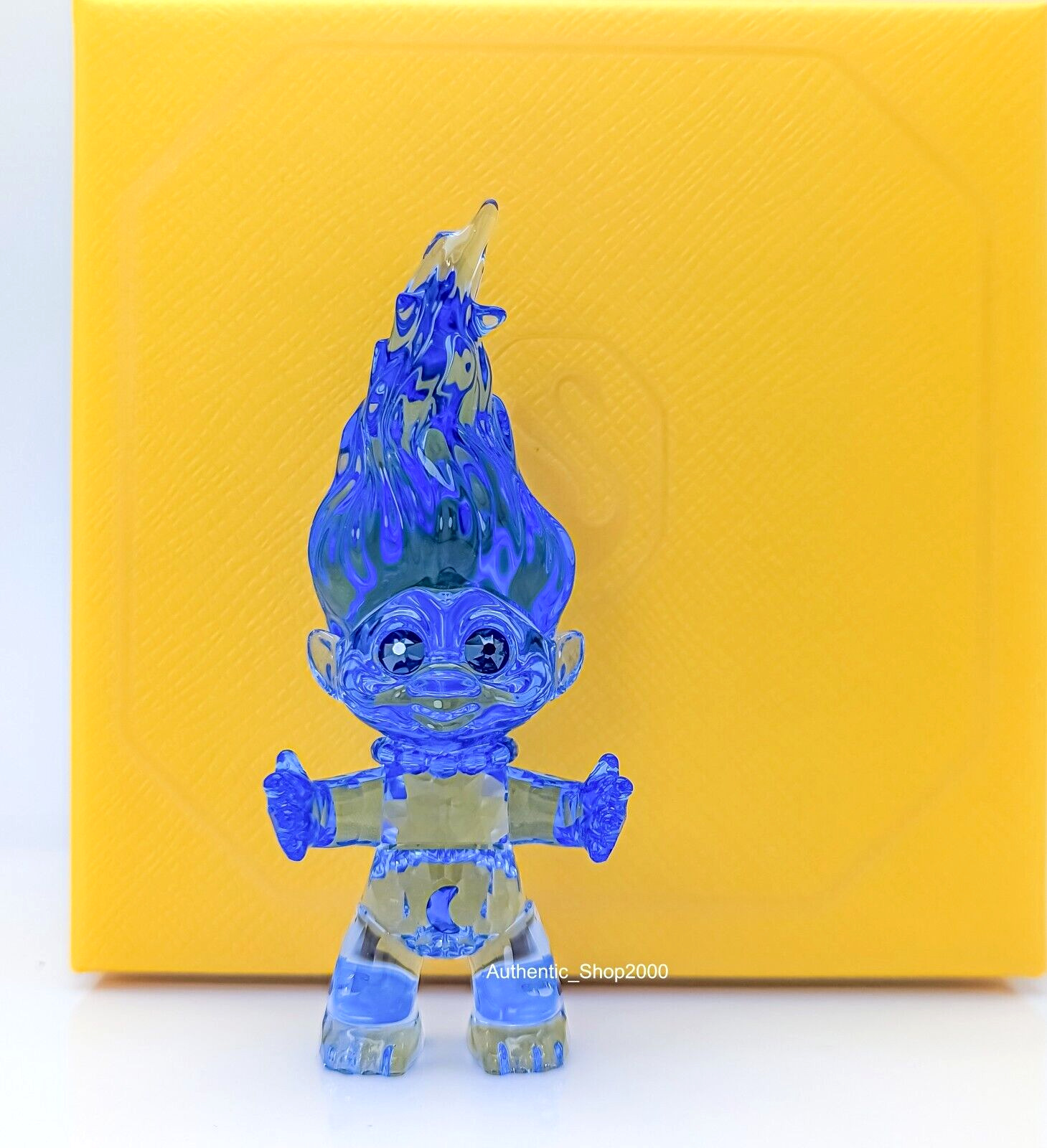 New SWAROVSKI Crystal DreamWorks Good Luck Trolls Blue Troll Figurine 5682655