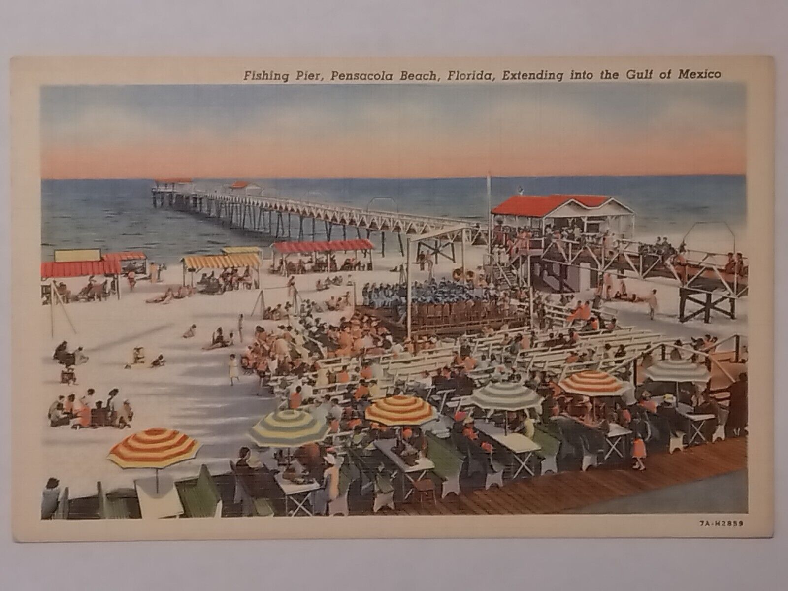 Fishing Pier Pensacola Beach Florida  Postcard