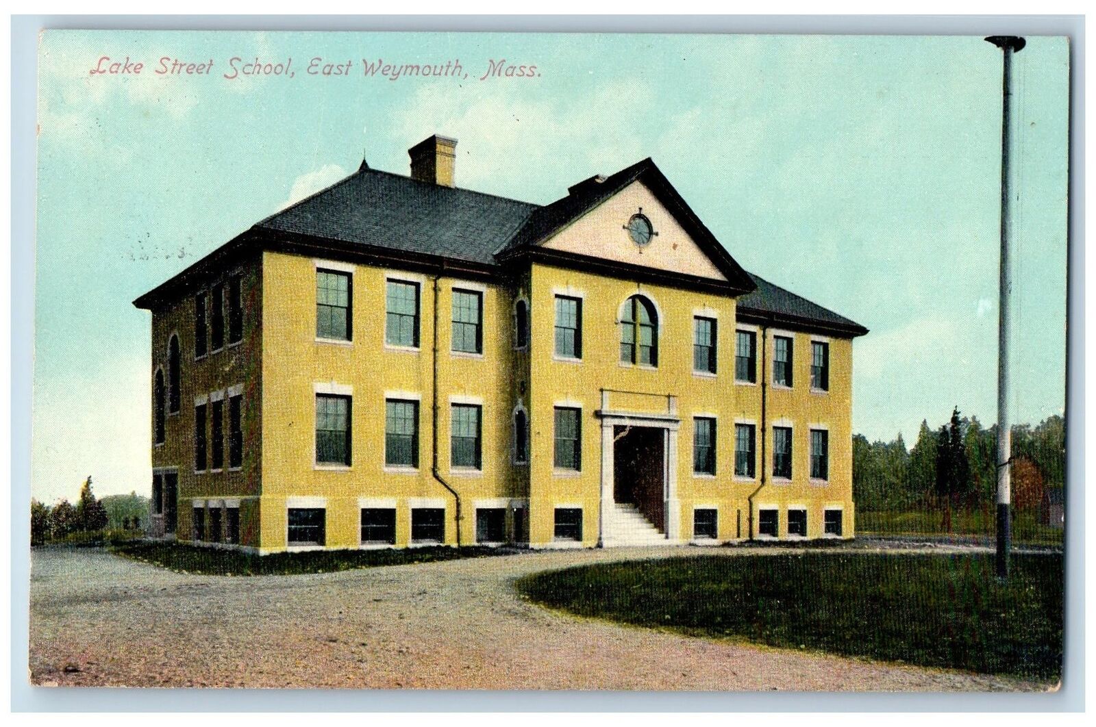 c1910\'s Lake Street School Campus Building East Weymouth Massachusetts Postcard
