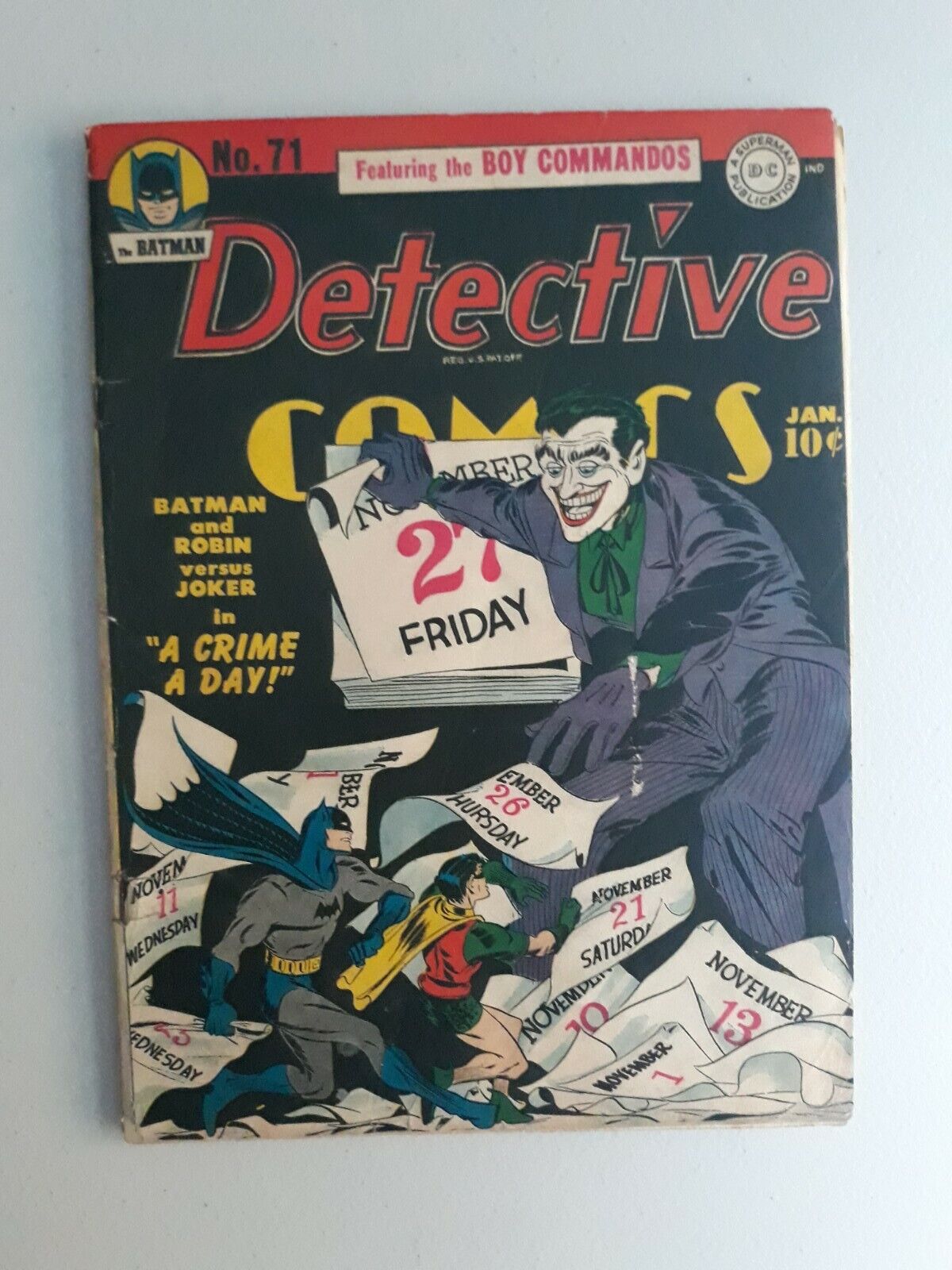 Detective Comics 71 Golden Age Batman 1943 Joker Cover. Qualified 