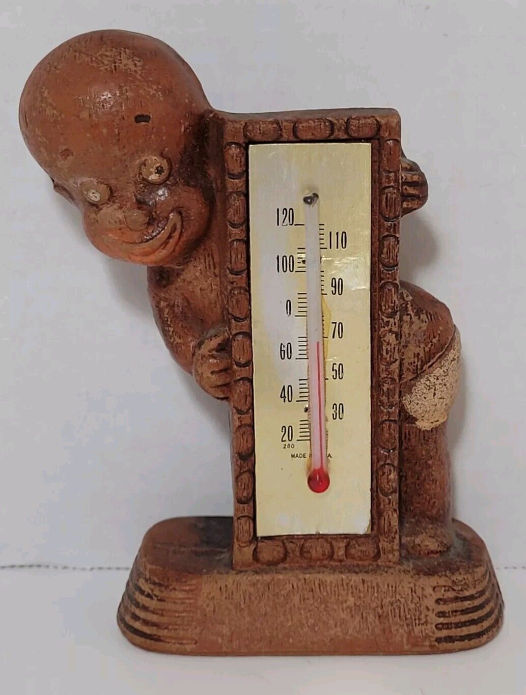 Vintage 1949 Multi Products Inc. Composite Thermometer Figurine, Diaper Dan