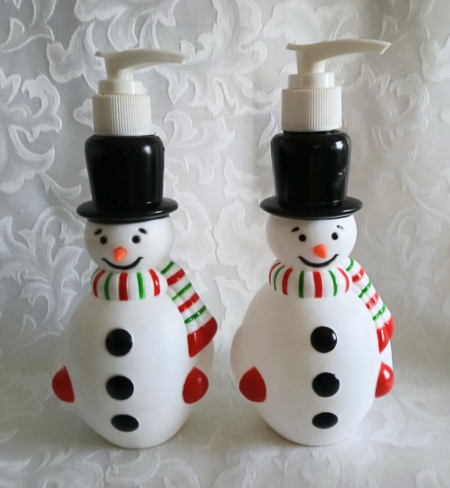 Avon Holiday Snowman Pump Dispensers Lot of (2)