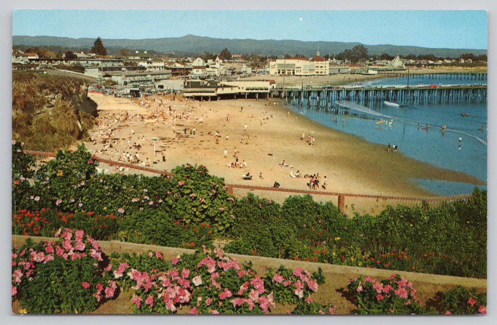Santa Cruz California, Cowell Beach Municipal Pier Casino, Vintage Postcard