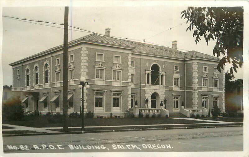 Salem Oregon BPOE Building #82 Andrews RPPC Photo Postcard 21-10241
