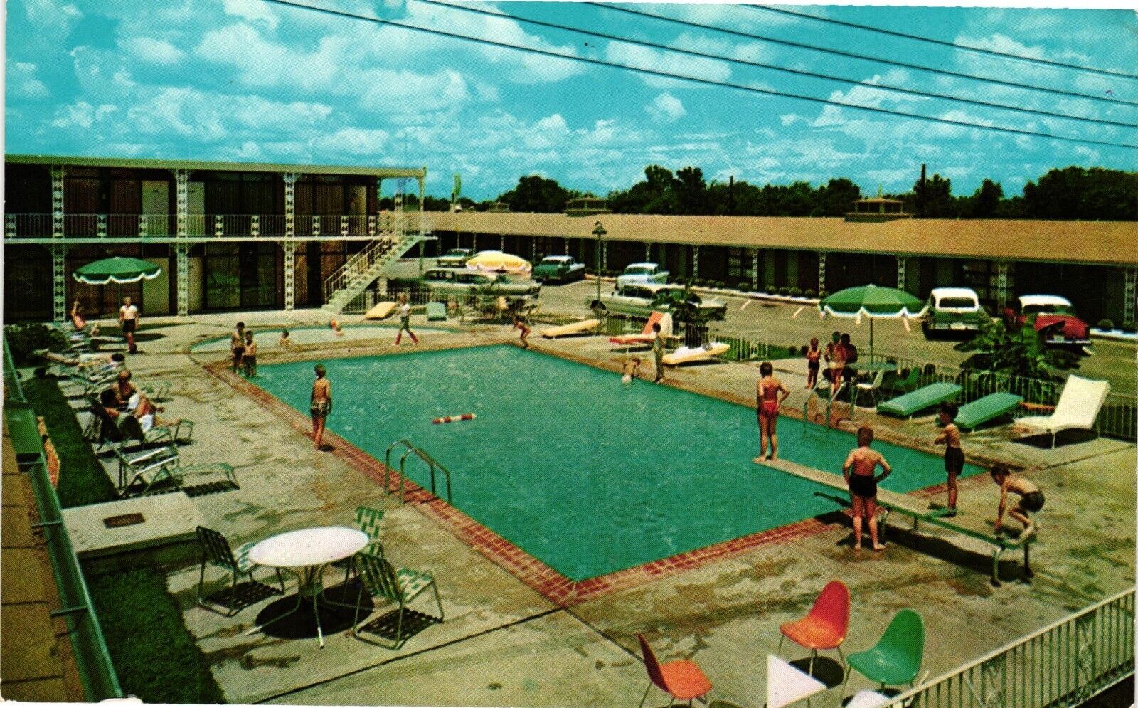Holiday Inn Of Montgomery Alabama Swimming Pool Vintage Postcard c1950 Unposted