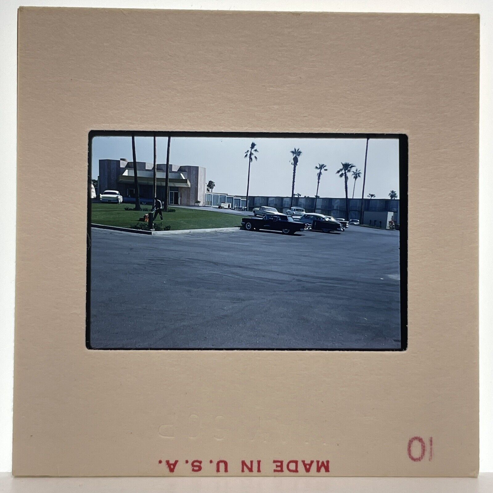 Vtg 60s 35mm Slide Riviera Hotel Palm Spings CA Parking Lot & Classic Cars #2