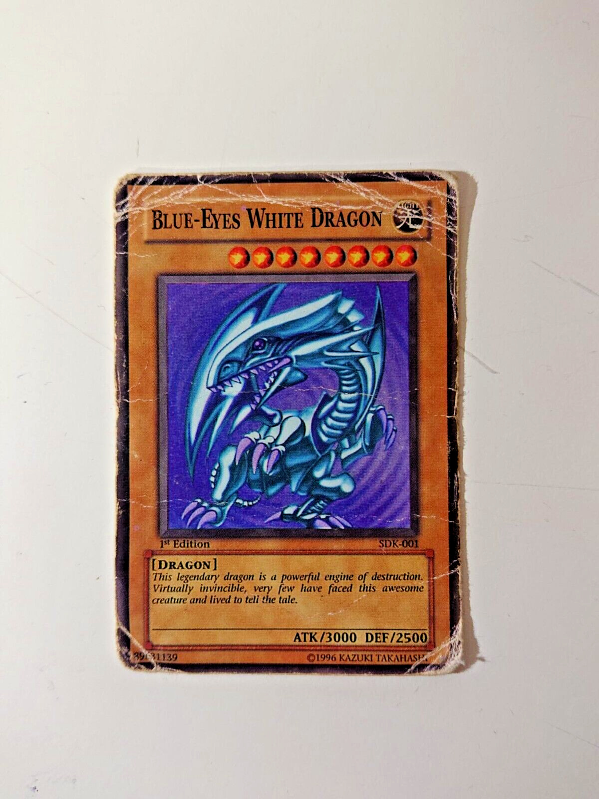 Yu gi oh Blue-Eyes White Dragon 1st Edition SDK-001 Card