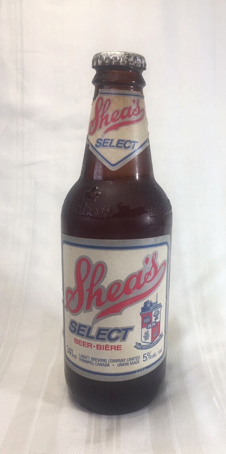 **RARE** Vintage Labatt, Shea\'s Select, Glass Beer Bottle, 341ml, Paper Labels