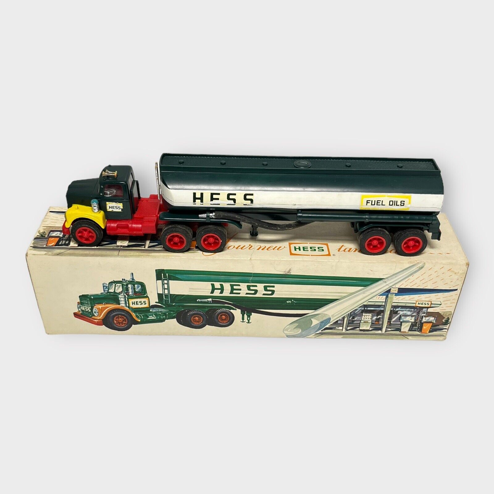 1972 Hess Truck With Box, Bottom Insert, Mostly Working Lights