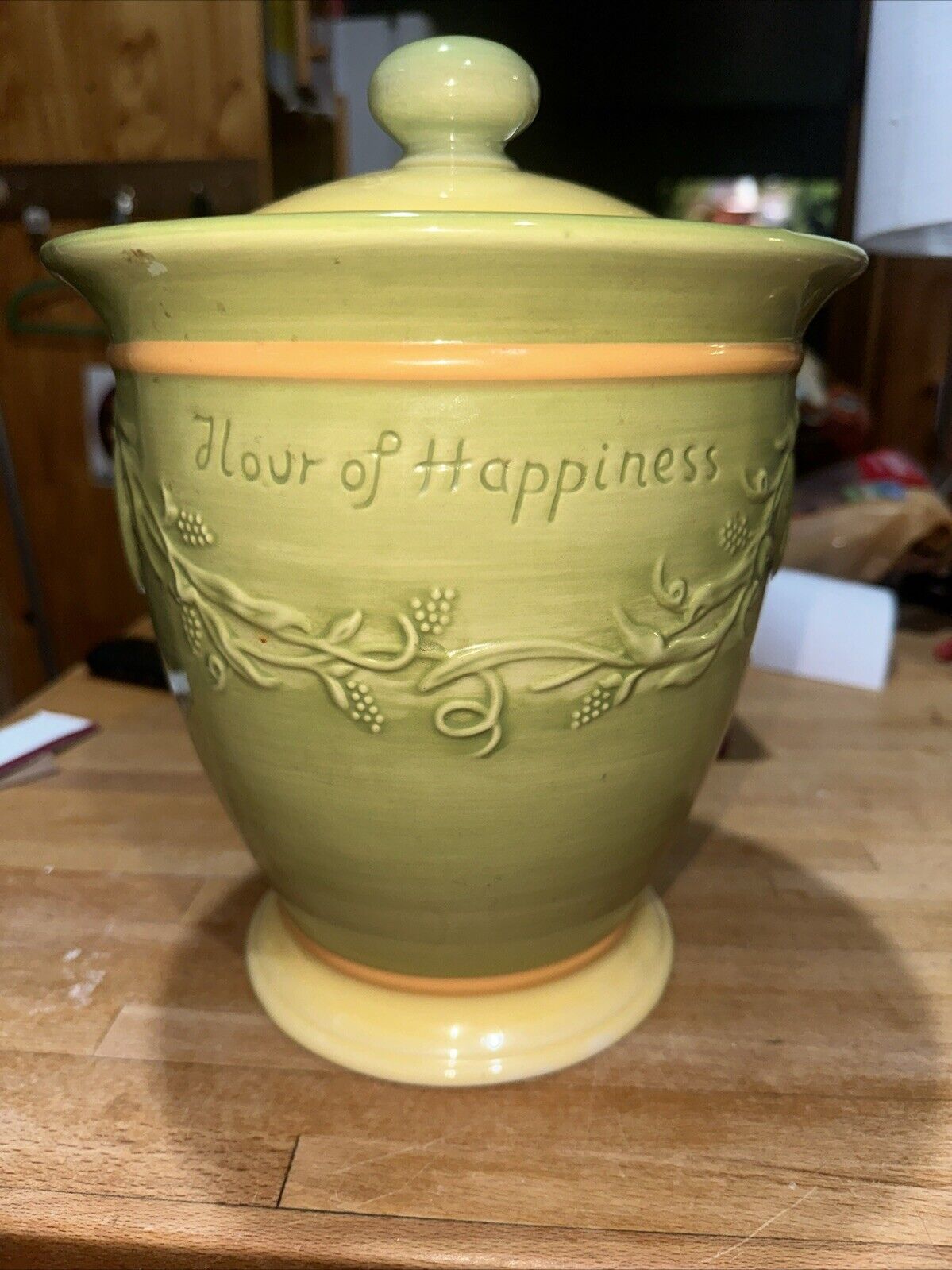Pfaltzgraff The Secrets of Pistoulet Flour Of Happiness Large Ceramic Canister