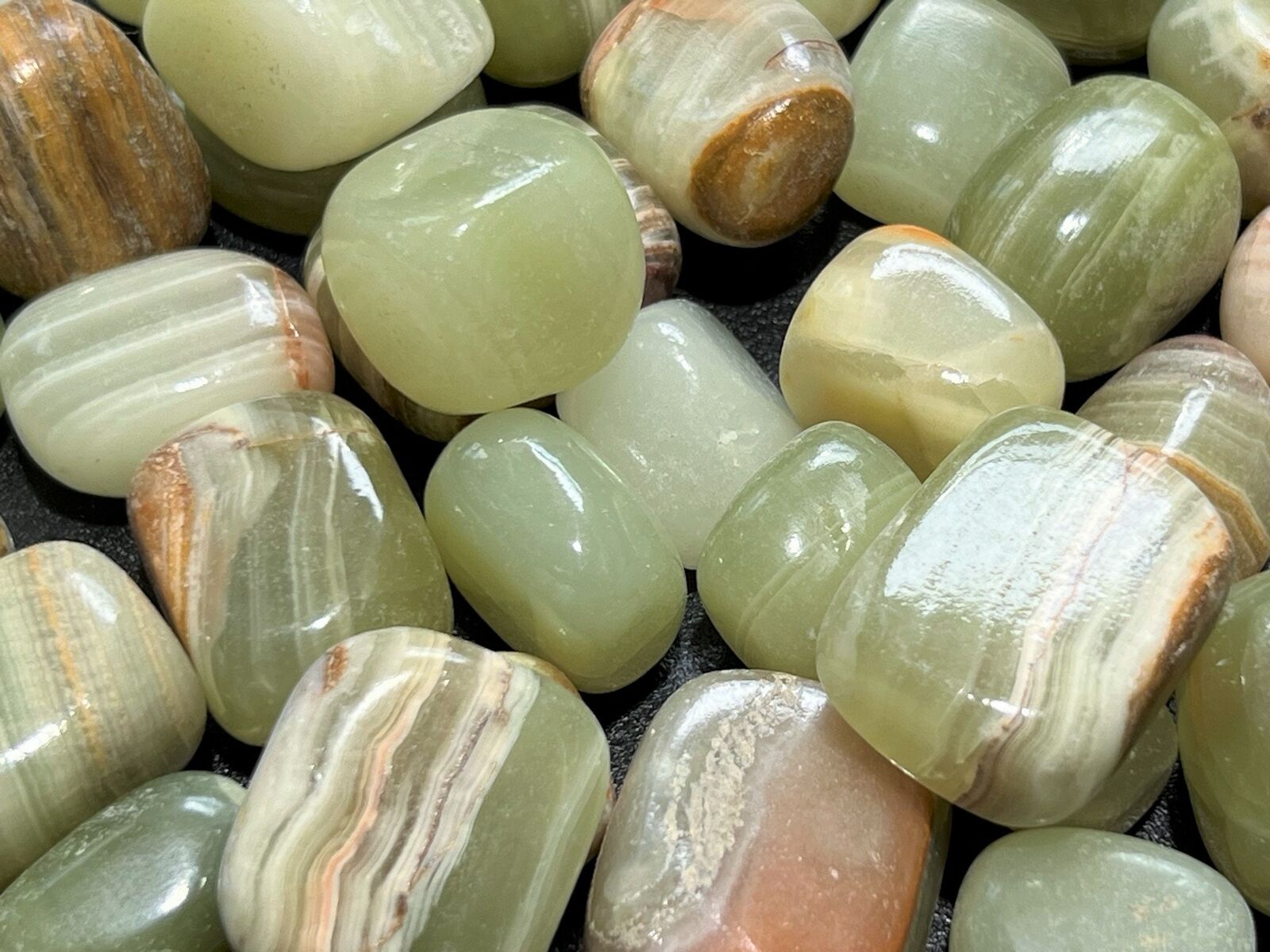Caribbean Green Calcite Tumbled (1 Kilo)(2.2 LBs) Bulk Wholesale Polished