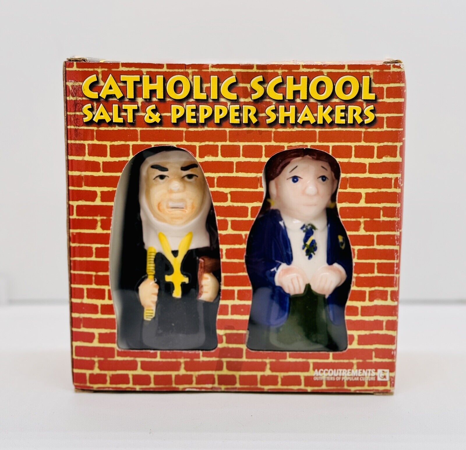 Vintage 1998 Catholic School Salt & Pepper Shakers - Nun & Student