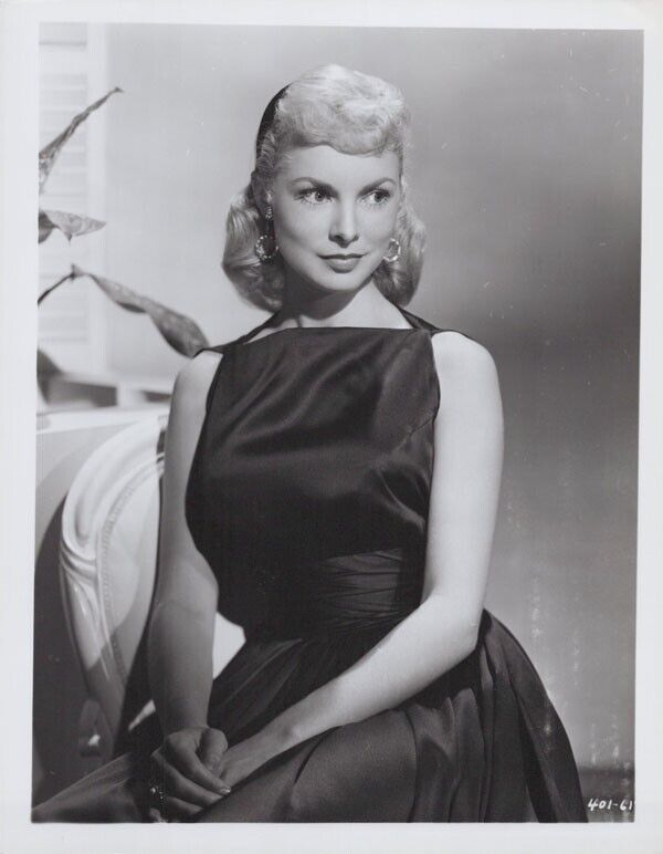 Janet Leigh 1950's Hollywood glamour portrait in black vintage 8x10 inch photo