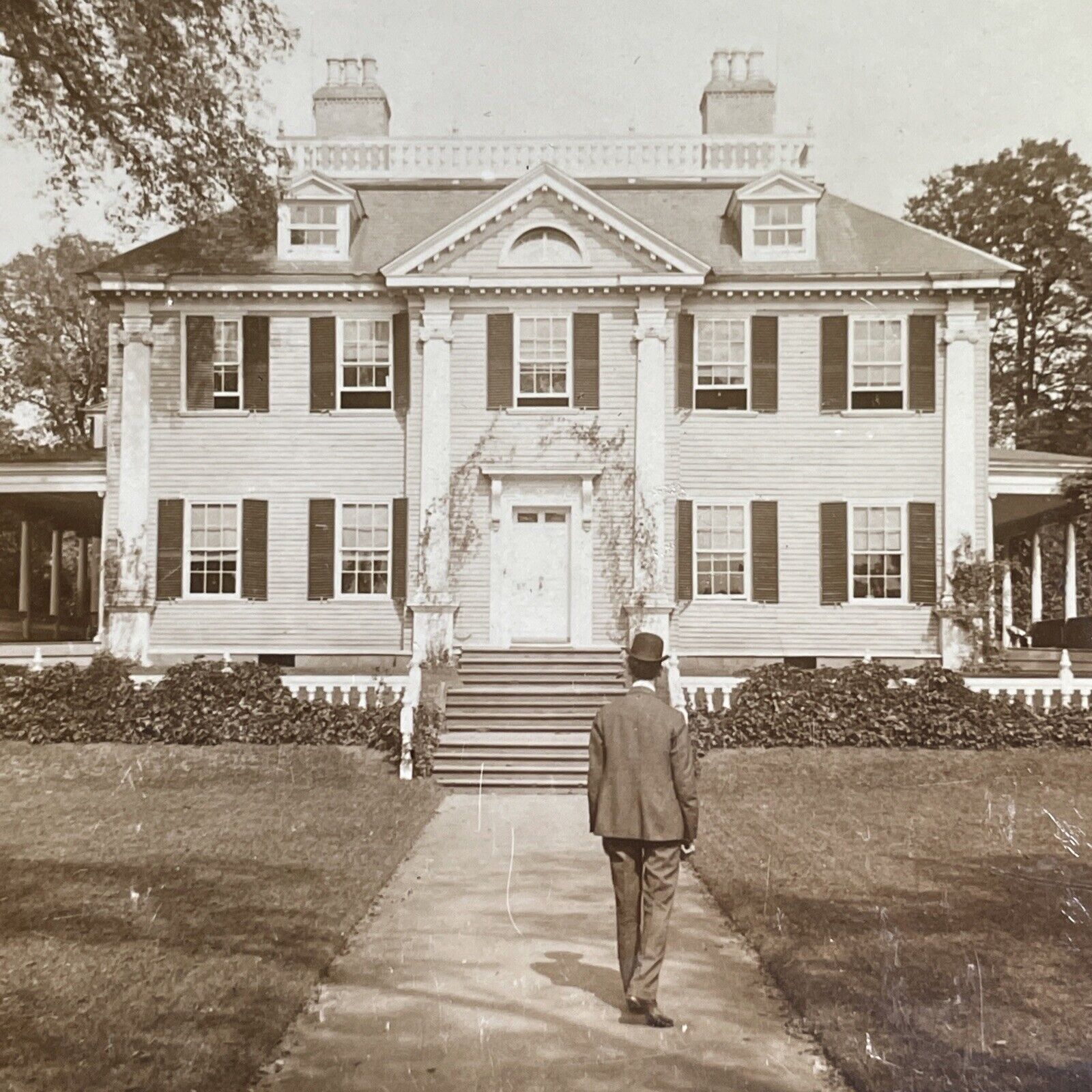 Antique 1905 The Longfellow House Washington DC Stereoview Photo Card P1392