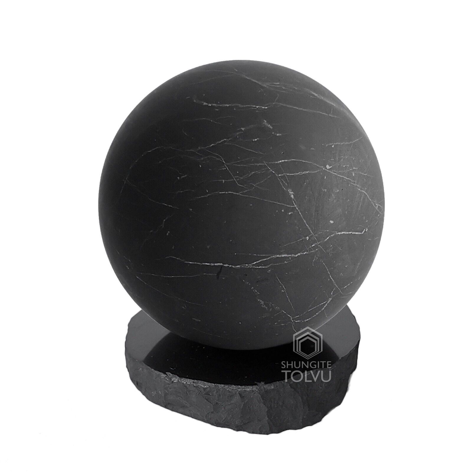 Big Shungite Sphere 3.2 in. - Natural Unpolished - Real Shungite stone - Tolvu