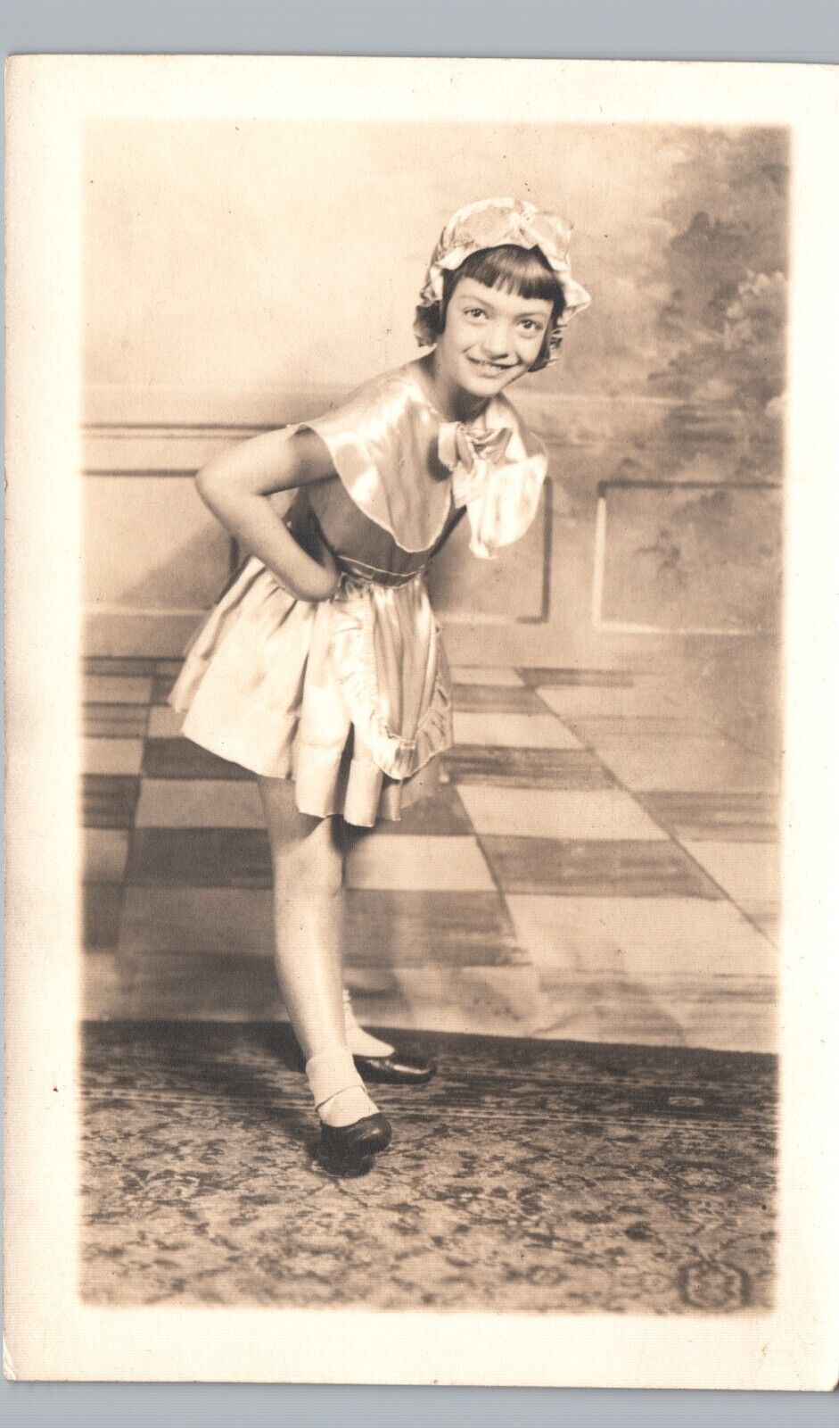 MAID'S DRESS 1920s costume theatre real photo postcard rppc dance girl antique