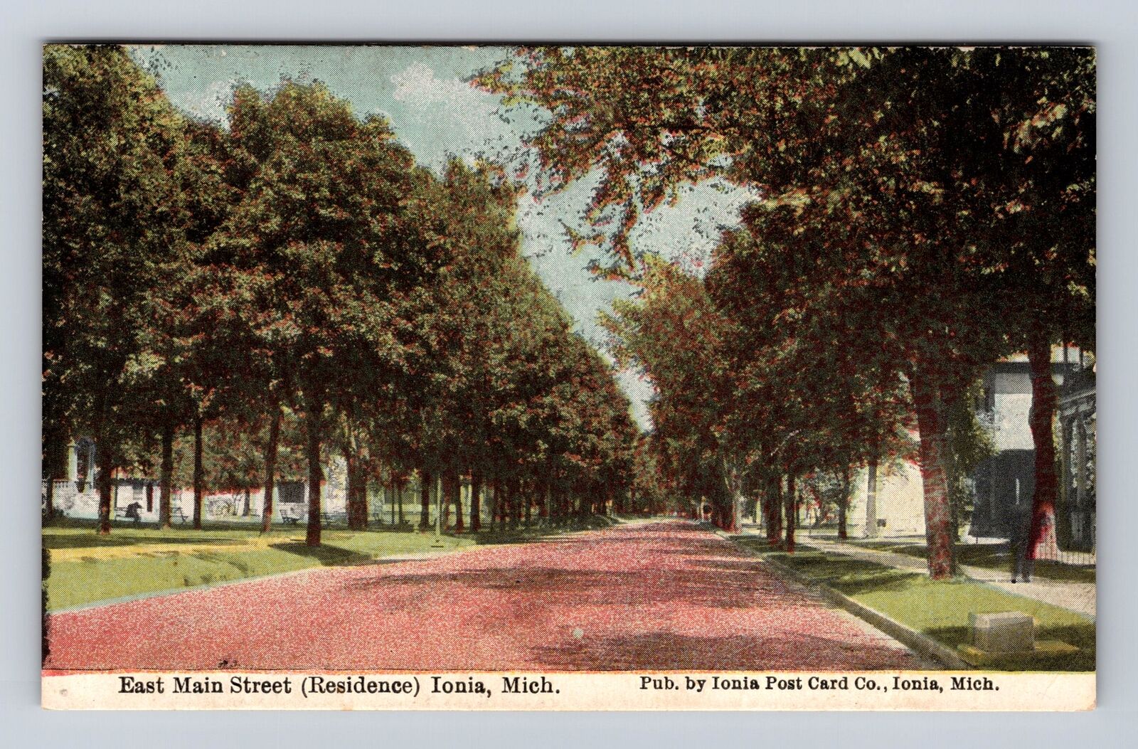 Ionia MI-Michigan, Residential Area, East Main Street, Vintage Souvenir Postcard