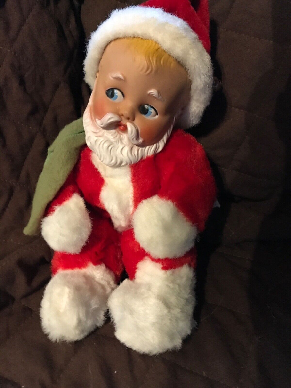 Vintage Knickerbocker 1955 Standing Rubber Face Baby Santa - No Tag - Christmas
