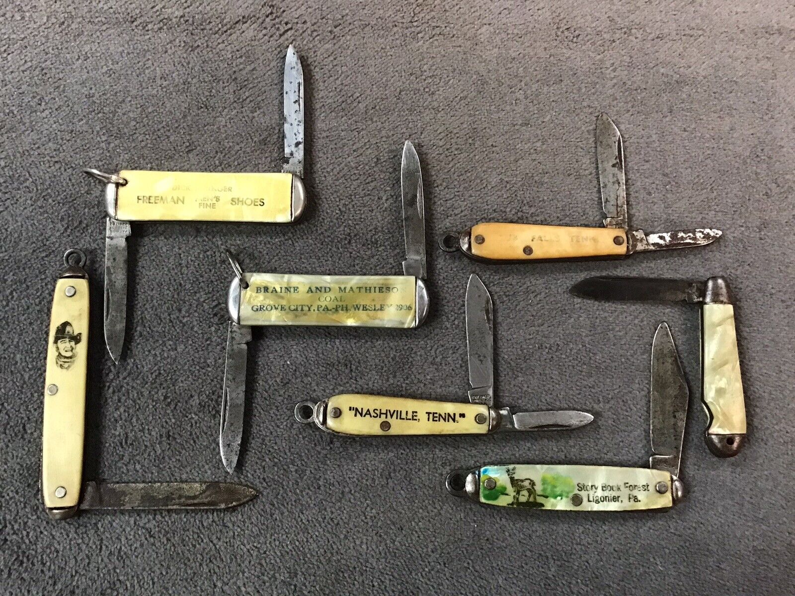 Vintage Mini Folding Pocket Knife Lot - U.S.A. Keychain Pocket Knives