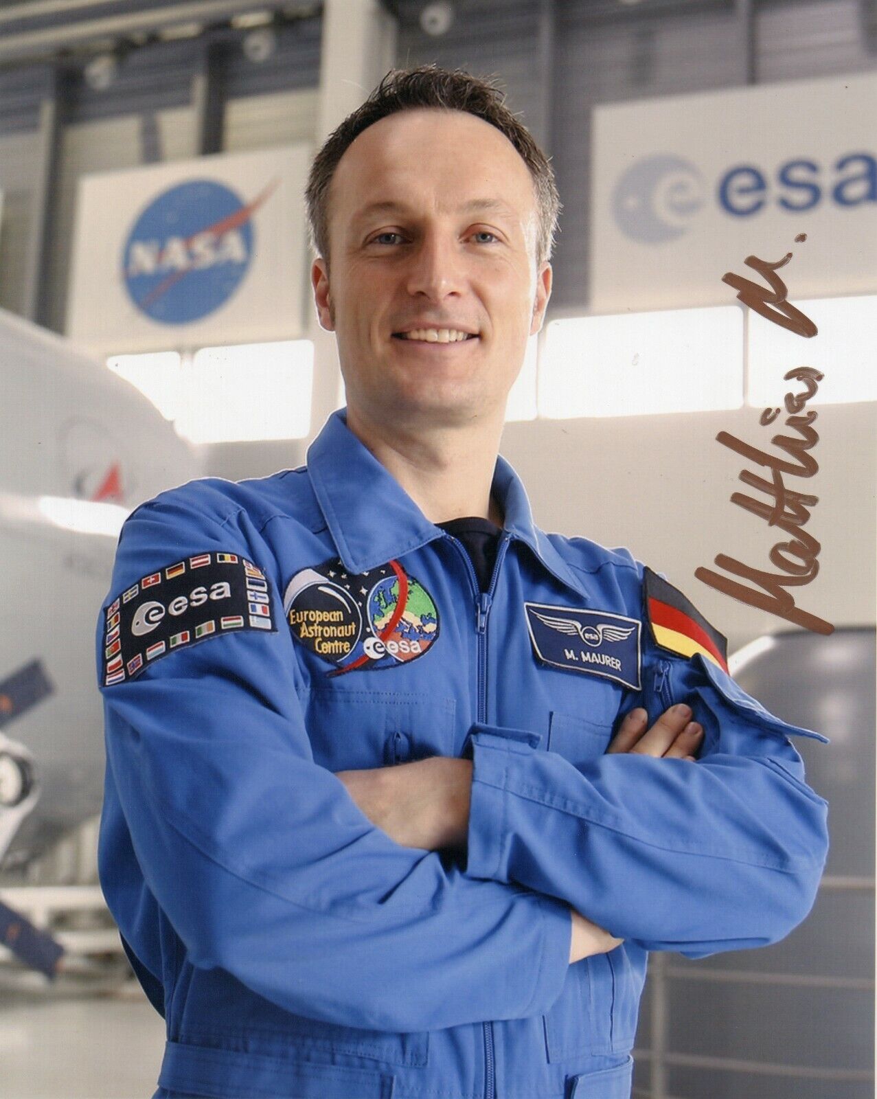 8x10 Original Autographed Photo of German Astronaut Matthias Maurer