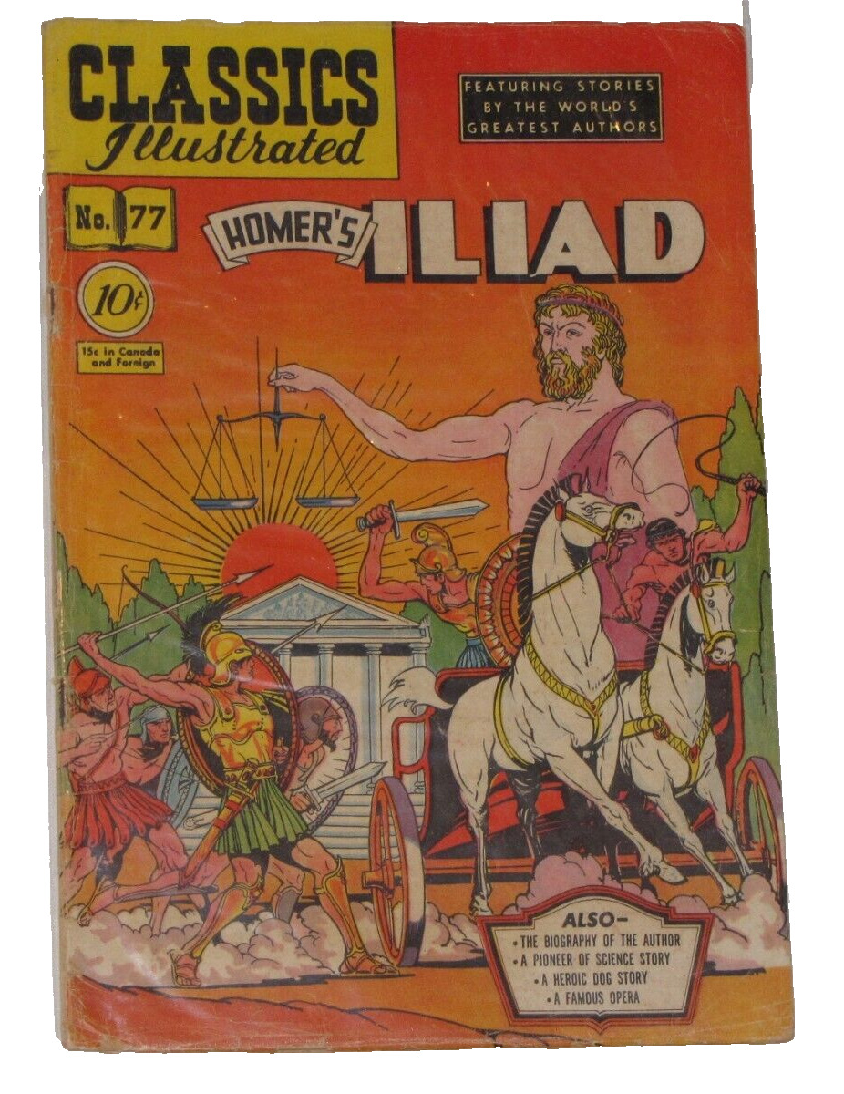 Homers Iliad #77 #78 HRN Classic Illustrated 1941 Series Comic Book