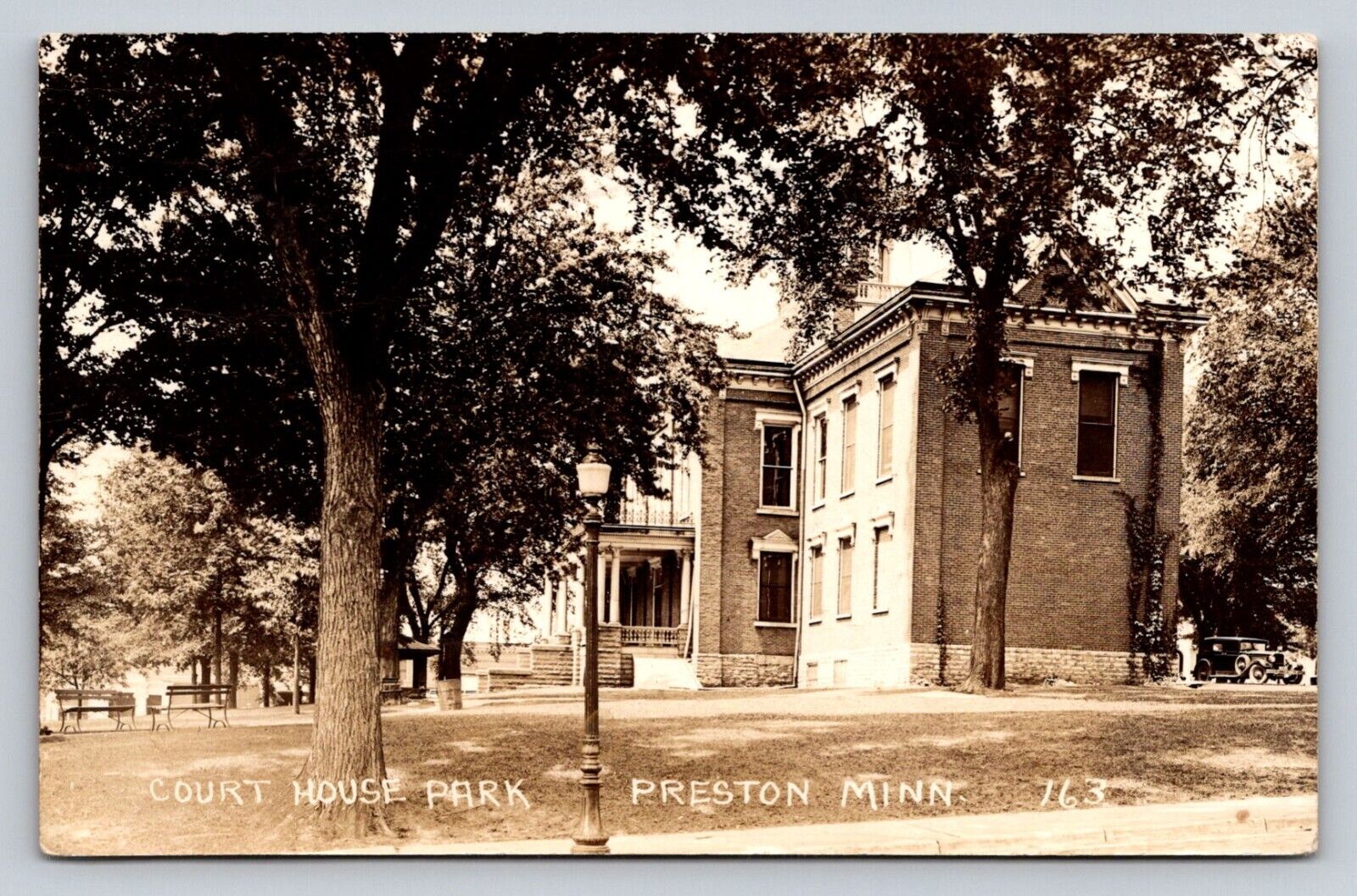 RPPC Court House Park Preston Minnesota Real Photo P342