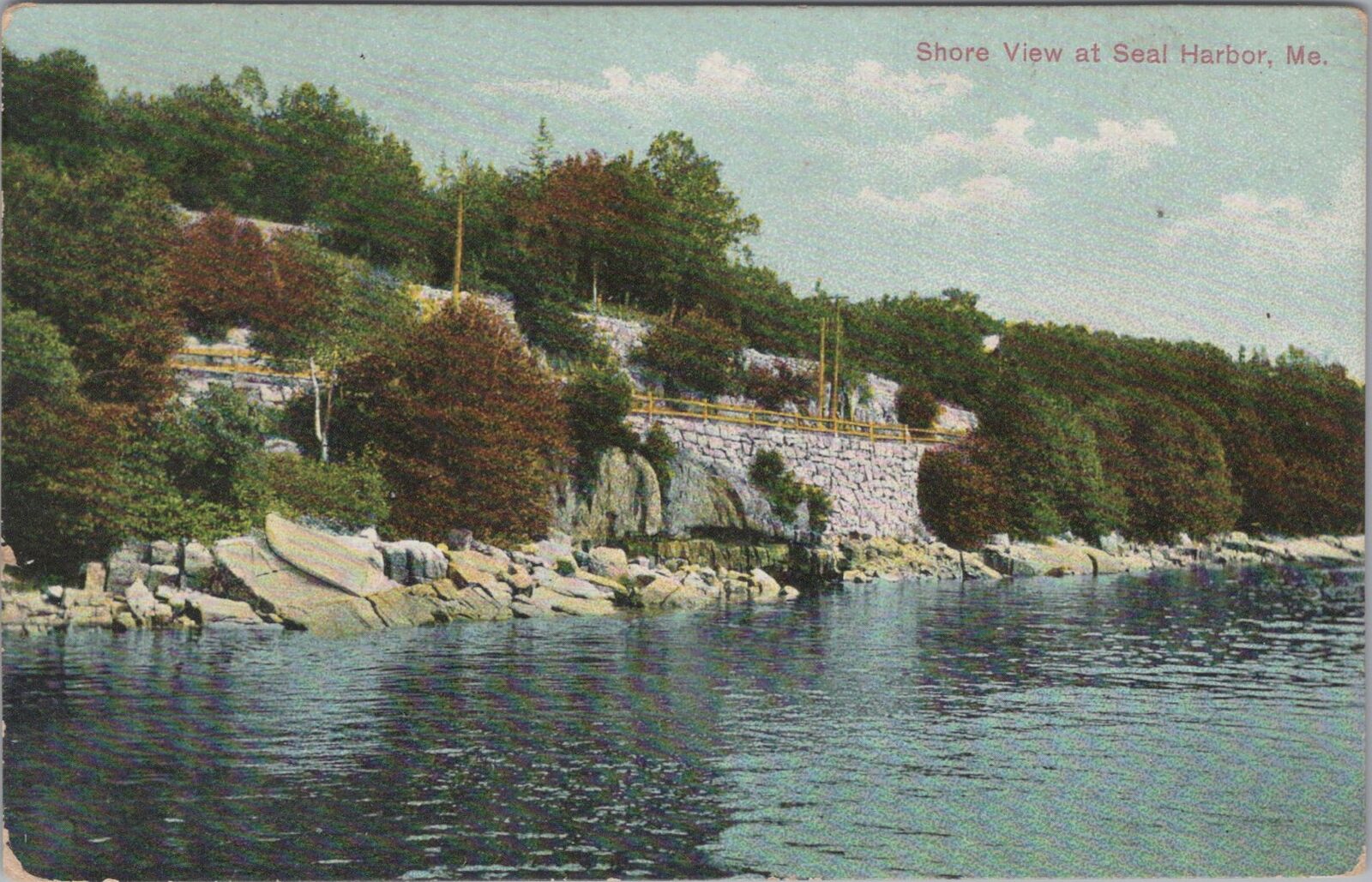 Shore View at Seal Harbor Maine 1912 Postcard