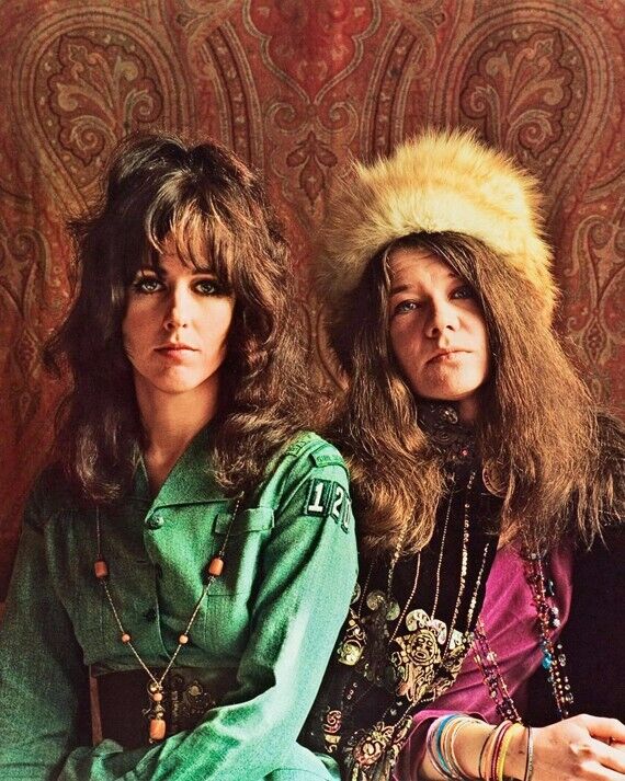 Famous Singers GRACE SLICK and JANIS JOPLIN Glossy 8x10 Photo Music Print Poster