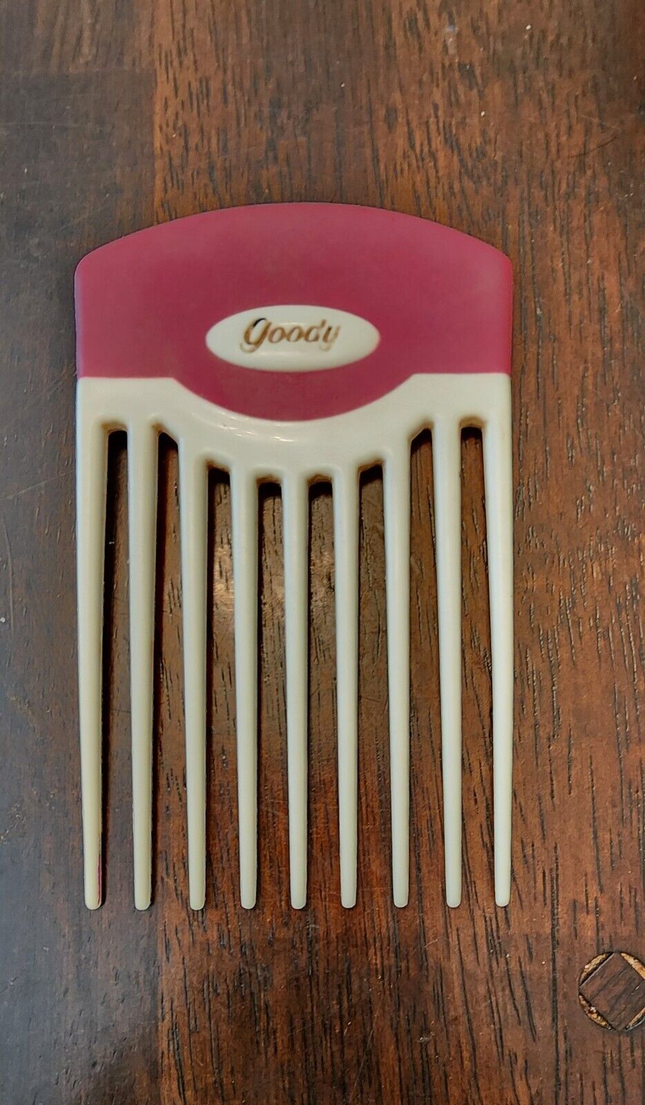 Vintage Goody Hair Pick Pink And White Comb
