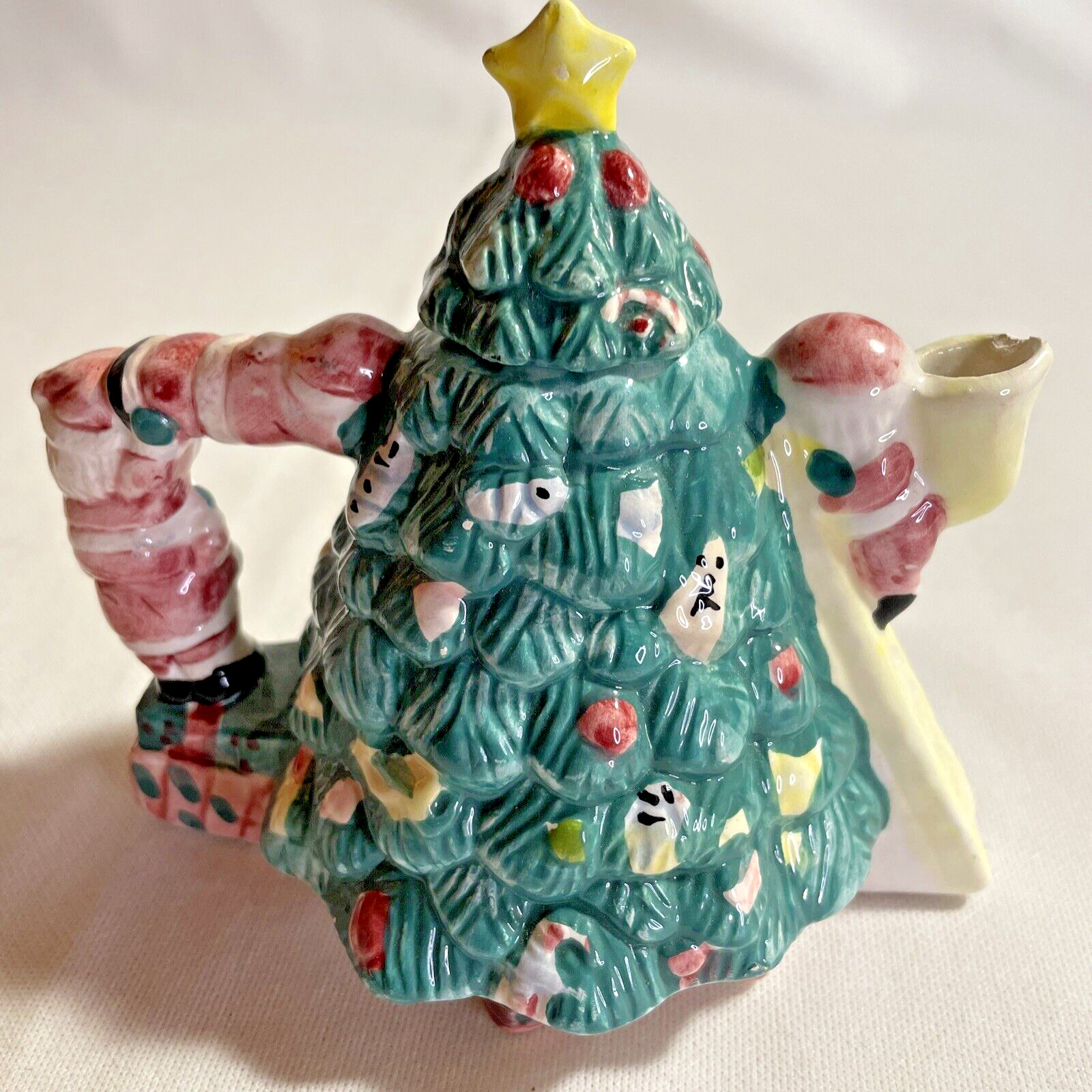 Vintage Tea Nee Christmas Tree Mini Teapot With Lid 1995