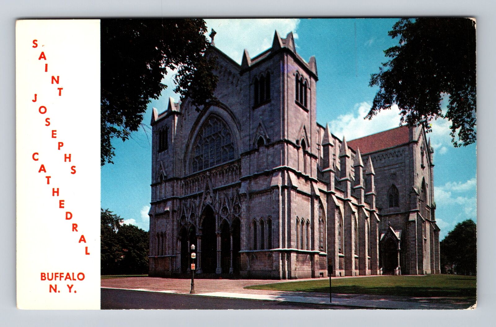 Buffalo NY-New York, Saint Josephs Cathedral, Antique Vintage Postcard