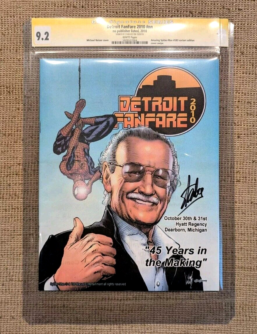 Amazing Spider-Man #583 Detroit Fanfare 2010 Variant Signed by Stan Lee CGC