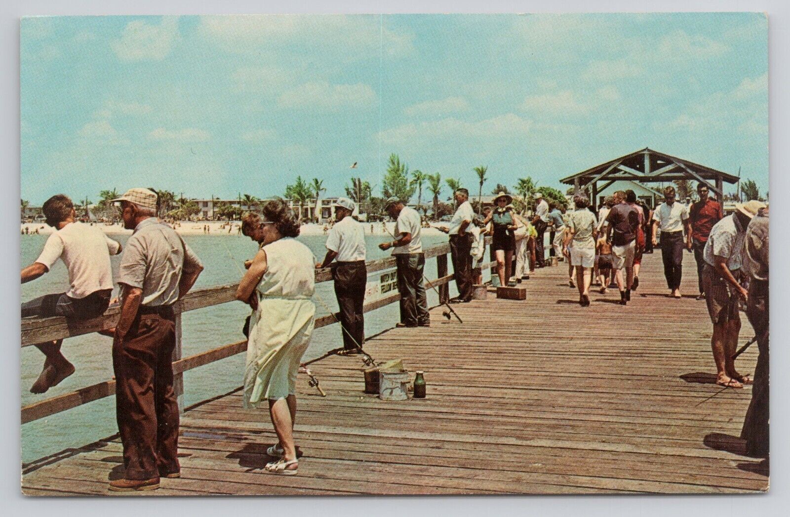 Postcard Fishing Pier Fort Myers Beach Florida World's Safest