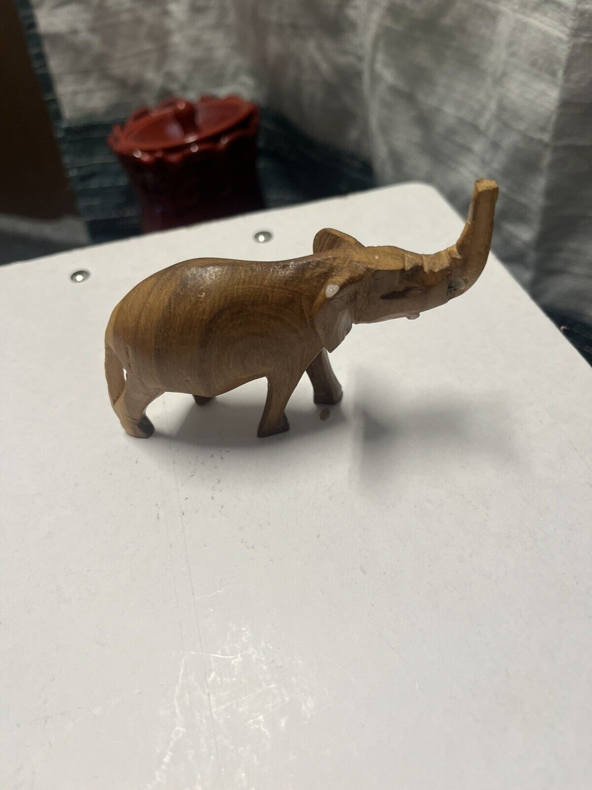 Small Vintage Handcrafted Wood Elephant