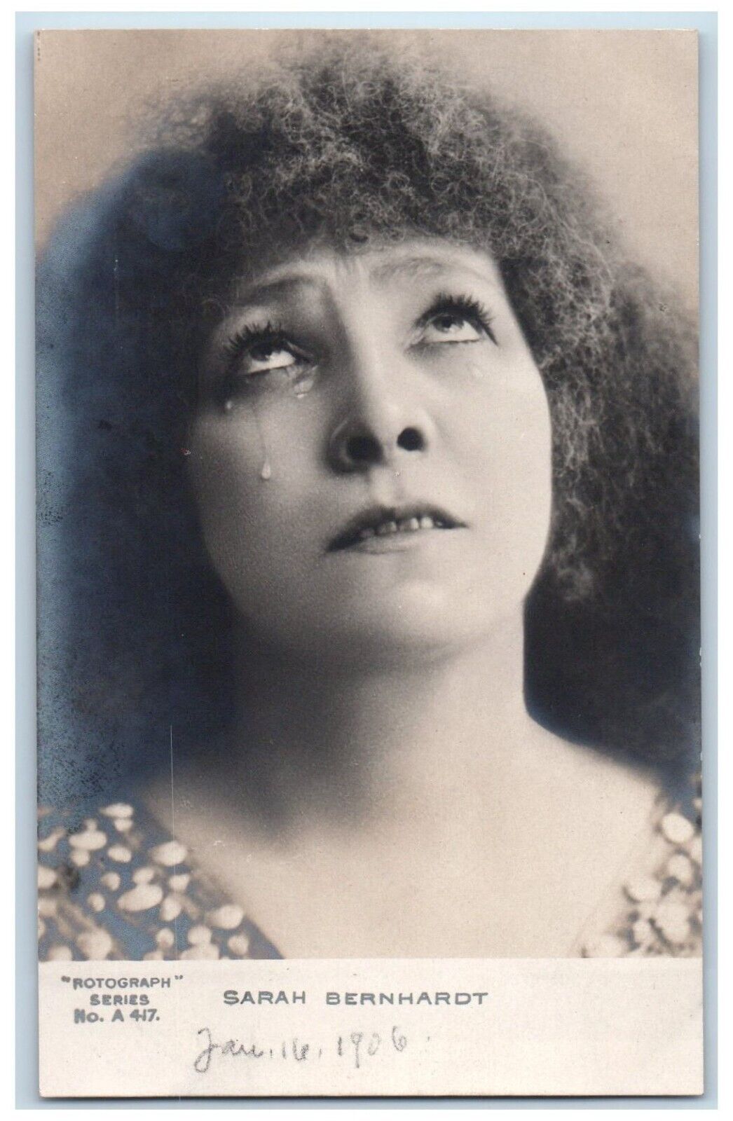 c1905 Sarah Bernhardt Actress Rotograph RPPC Photo Unposted Antique Postcard