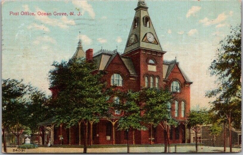 1908 OCEAN GROVE, New Jersey Linen Postcard \