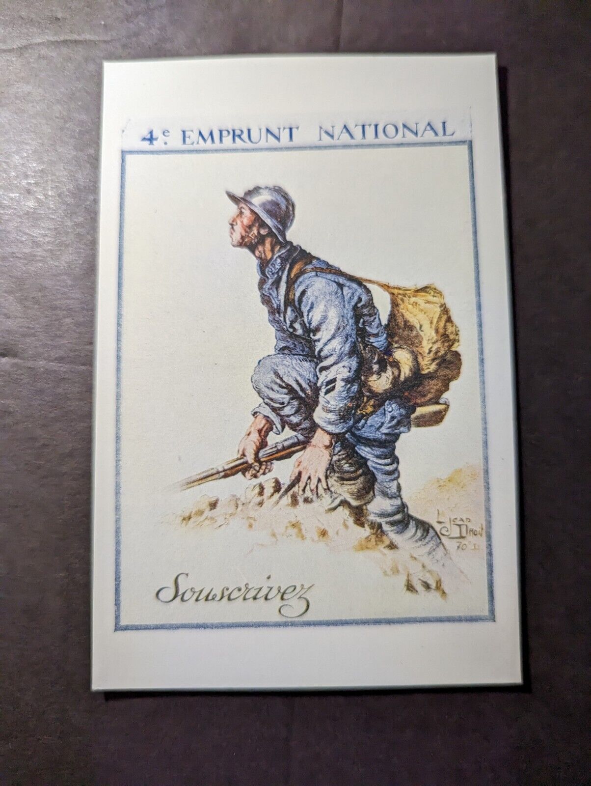 Mint France Postcard Fourth National Loan Soldier War Bonds
