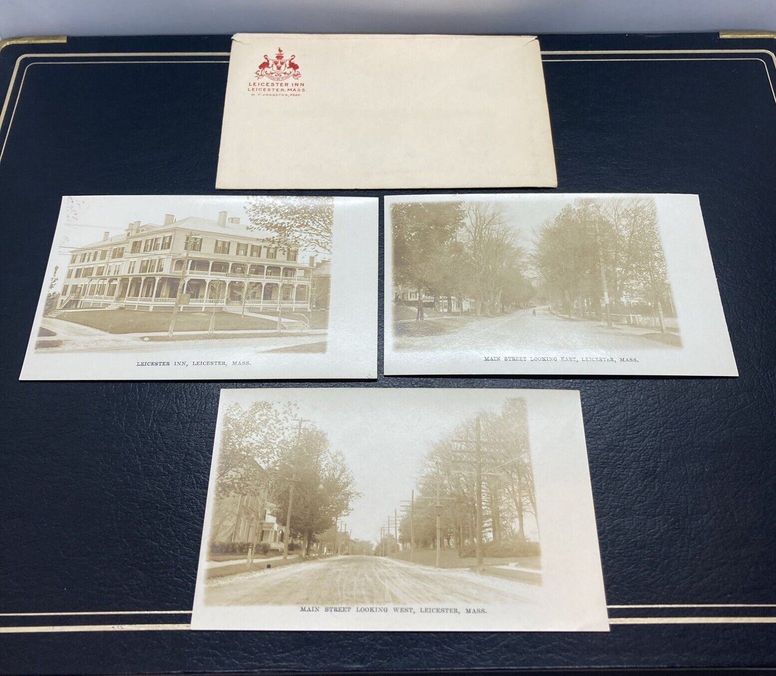 C.1907 RPPC Leicester MA LEICESTER INN Hotel Massachusetts Postcards (3)