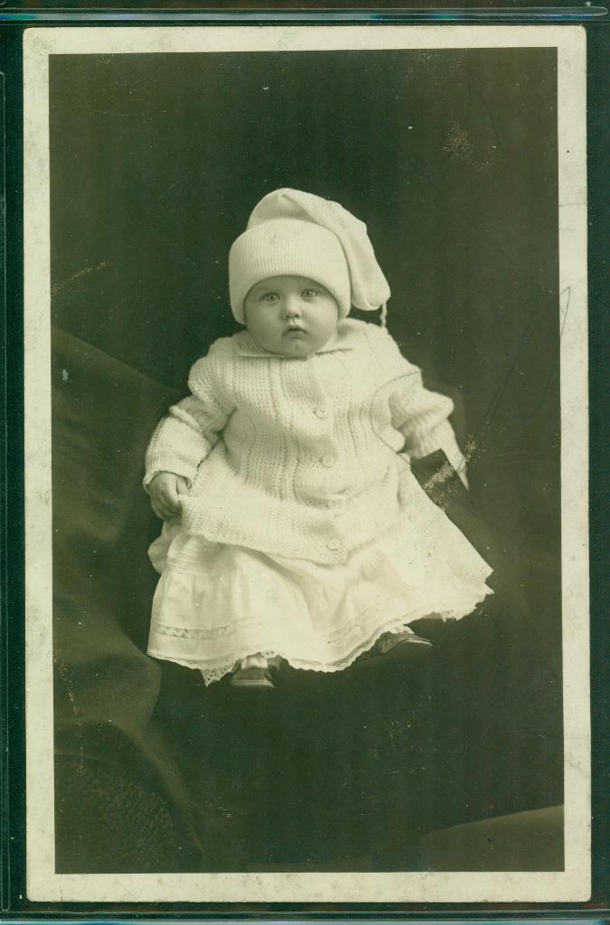 RPPC 16, Vintage photo Postcard, early 1900\'s, Young Girl in a Pretty Dress